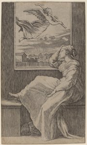dalgın kadın by Marcantonio Raimondi possibly after Raphael