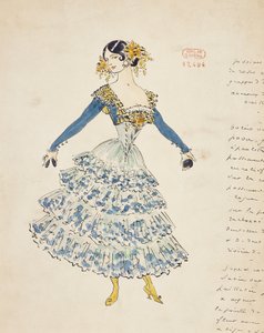 Carmen, Marcel Multzer'in (1866-1937) Carmen'in II. Perdesi için hazırladığı kostüm taslağı, Georges Bizet (1838-1875)