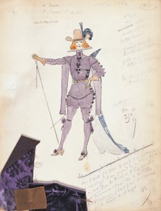 Fransa, Paris, Opera Comique'de Don Giovanni veya komisyon cezalandırıldı performansı için Don Giovanni için kostüm taslağı