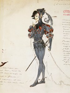 Mephistopheles, Marcel Multzer'in (1866-1937) kostüm taslağı, Hector Berlioz'un (1803-1869) yazdığı Faust'un Laneti için.