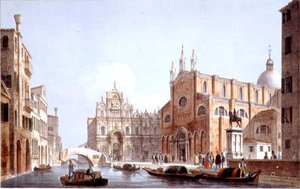 SS Kilisesi. Giovanni ve Paolo ve S. Marco, Venedik, Brizeghel tarafından oyulmuş (litho) by Marco (after) Moro