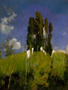 Çamaşırhane çayırı, 19. yüzyılın son çeyreği, Marco Calderini (1850-1941), tuval üzerine yağlıboya, 65x51 cm. İtalya