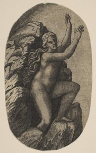Eurydice çıplak bir kayanın üzerinde duruyor, kolları sağa doğru kaldırılmış, yakl. 1515-27.