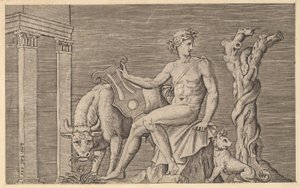 Roma Görkeminin Aynası: Apollon Admetus Sürülerine Bakıyor, 16. yüzyıl. by Marco Dente