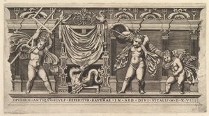 Roma İhtişamının Aynası: Üç Aşk Tanrısı ile Kısma Kabartma, 1519 by Marco Dente