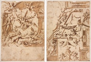 Ejderhayı Besleyen Satyrli Grotesk (rekto); Sıçrayan Bir Centaur ile Grotesk (verso)
