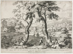 Figürlerin Ön Planda Olduğu Köy Görünümü, 1723. by Marco Ricci