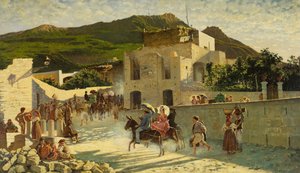 Capri'ye yürüyün, 1867 dolayları (tuval üzerine yağlıboya) by Marco di Gregorio
