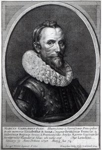 Wenceslaus Hollar tarafından oyulmuş Otoportre, 1644 by Marcus Garret Gheeraerts the Younger