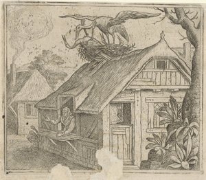 Leylekler ve dinleri hakkında masal by Marcus Gheeraerts (I) (attributed to)