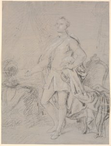 Tam figürlü taslak portre. Chr için hazırlık VI.s aile fotoğrafı (Rosenborg)? Frederik d.V. Veliaht Prens olarak by Marcus Tuscher