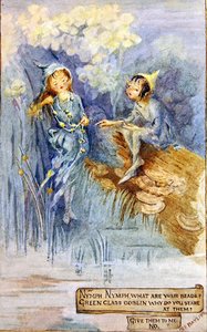 Peri ve Yeşil Cin (gemide suluboya) by Margaret E. Bayliss