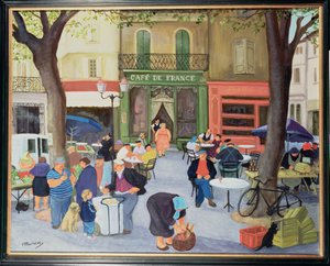 Kafe, Provence (tuval üzerine yağlıboya)