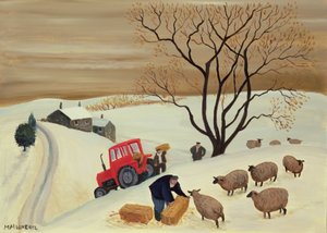 Traktörle Samanın Koyuna Taşınması by Margaret Loxton