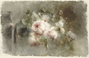 Güllü bir vazo by Margaretha Roosenboom