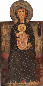 Madonna ve Çocuk Dört Aziz ile Taht Edildi by Margaritone d