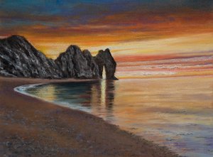 Durdle Kapı. Dorset, 2020 (pastel)