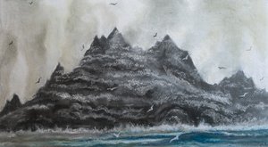 Çalkantılı denizler .S İrlanda, 2020 (pastel) by Margo Starkey