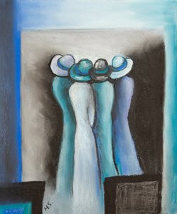 Fısıldayan bayanlar, 2022 (pastel) by Margo Starkey