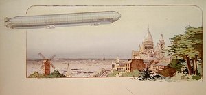 Mabileau, Paris tarafından yayınlanan Spiess Zodiac Zeplin by Marguerite (fl.1909 14) Montaut
