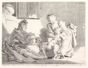Çocuk ve Bulldog, 1778. by Marguerite Gerard
