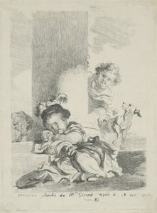 Çocuk ve Kedi, 1778 by Marguerite Gerard