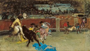 Boğa güreşi. Yaralı Pikador by Marià Fortuny