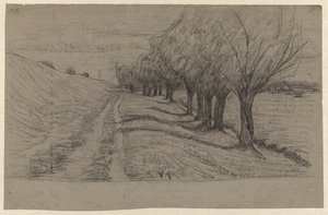 Bir sıra söğüt ile dike by Maria Johanna Goemans