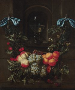 Meyve Çelenkli Natürmort by Maria Tassaert