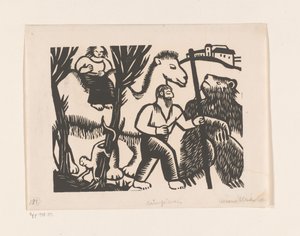 Bärenführer (nesne üzerindeki orijinal başlık) by Maria Uhden (signed by artist)