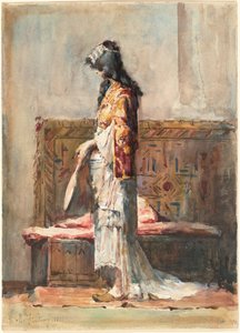 Geleneksel Kıyafetli Faslı Bir Kadın by Marià Fortuny