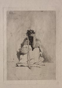 Oturan Dilenci. by Mariano José María Bernardo Fortuny y Carbó