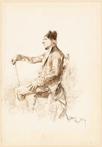 Profilde Oturan Adam by Mariano Fortuny y Marsal