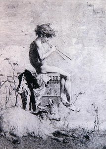 idil (gravür) by Mariano José María Bernardo Fortuny y Carbó