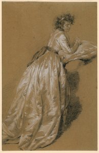 Beyaz Elbiseli Ayakta Kadın by Marie Françoise Constance Mayer