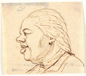 Erkek portresi. Soldaki profil. karikatür