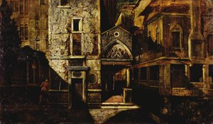 Venedik'te bir köşe, Mario de Maria, Marius Pictor'un takma adı (1852-1924), panel üzerine yağlı boya, 39,5x66,5 cm by Mario de (1852-1924) Maria