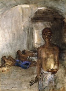 Afyon İçen, Saygon (sulu boya ve renkli tebeşirler) by Marius Alexander Jacques Bauer