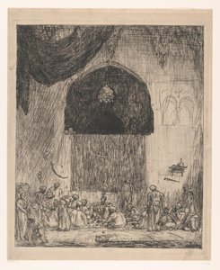 oryantal erkekler yemek by Marius Bauer (signed by artist)