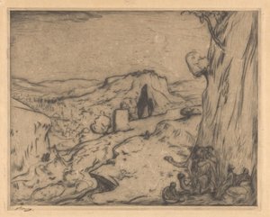 Bir vadide bir oryantal şehrin görünümü by Marius Bauer (signed by artist)