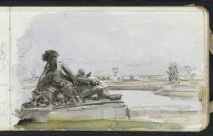 Versailles bahçesinde bir su perisi heykeli by Marius Bauer