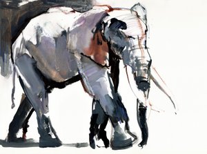 Afrika Fili, 2012, (kağıt üzerinde karışık teknik) by Mark Adlington