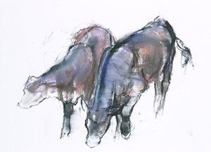 Buzağılar, 2006 (kağıt üzerinde kömür und conte) by Mark Adlington