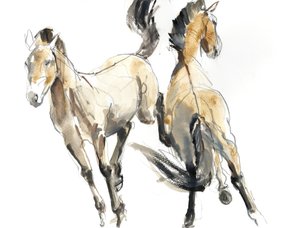 Horsesing, 2013 (kağıt üzerine suluboya ve pigment)