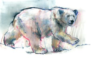 Pembe, 2016, (kağıt üzerinde conté ve pastel) by Mark Adlington