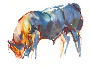 Summer Sunset, 2010, (kağıt üzerine sulu boya ve guaj boya) by Mark Adlington