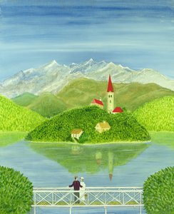 Karla Kaplı Dağlar ile Köprüdeki Aşıklar by Mark Baring