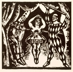 Harlequinade, Roger Fry tarafından gravür by Mark Gertler
