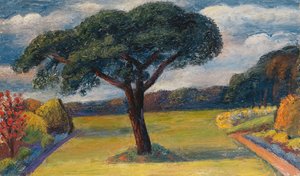 Hautbois, Norfolk, c.1936 (tuval üzerine yağlı boya) by Mark Gertler