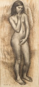 Ayakta Duran Genç Bir Kızın Çalışması by Mark Gertler